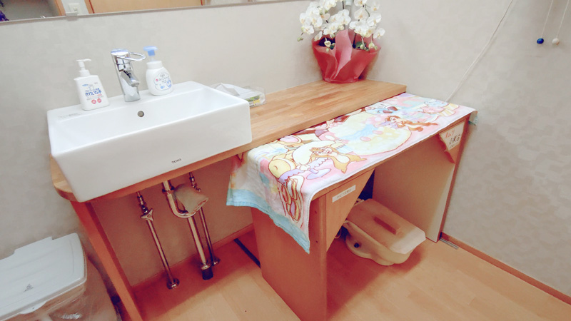 手洗＆おむつ交換台